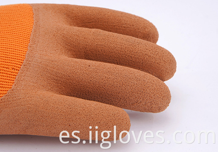 Espuma de nylon naranja guantes terry de terry marrón látex espuma de espuma resistente a los guantes de animación de espuma transpirable.